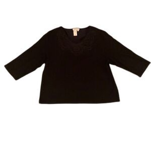 Coldwater Creek Top Black Extra Large fits like a Medium